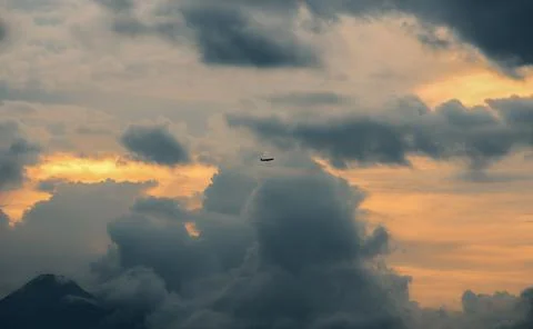 The sky with rain clouds in the evening Stock Photos