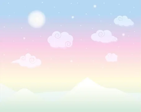 Sky Rainbow cloud chinese . Stock Illustration