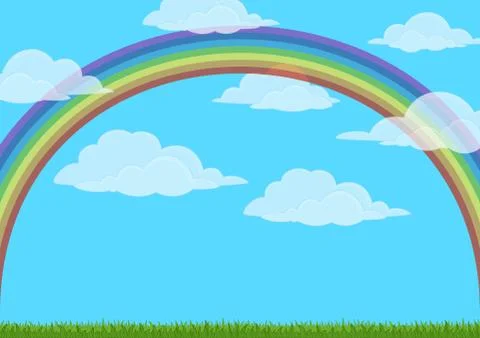 Sky with Rainbow Stock Illustration