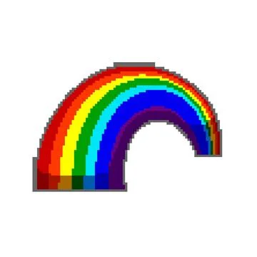Sky rainbow pixel art vector illustration Stock Illustration
