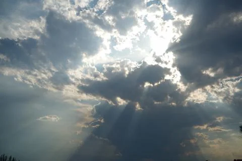 Sky,  rays of the sun Stock Photos