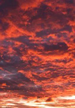 Sky with red and gray clouds Foto stock