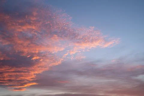 Sky with red-colored clouds Stock Photos