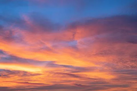 Sky with red-colored clouds Foto stock