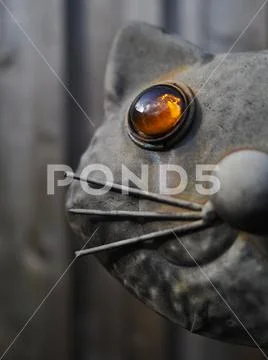 Sky reflected in an amber cat eye Stock Photos