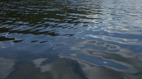 Sky Reflected on River Surface – Close-Up Nature Calm Stock Footage 308397942