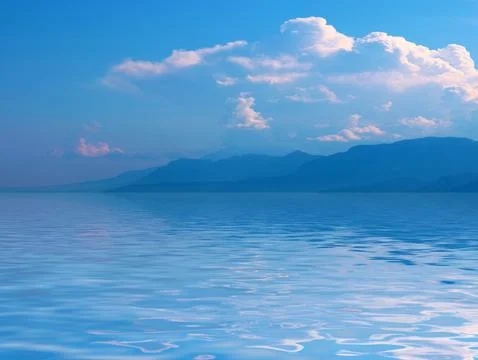 Sky is reflected in the sea Stock Photos