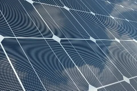 Sky Reflected on a Solar Panel Video stock 10592675