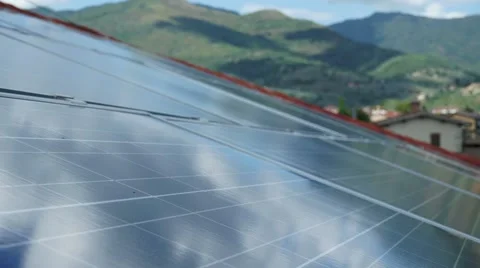 Sky reflected on solar panels Vídeos de archivo 53455603