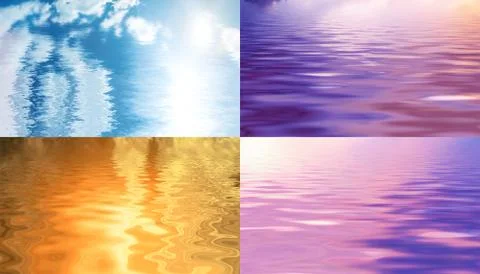 Sky reflected in water Stock Photos