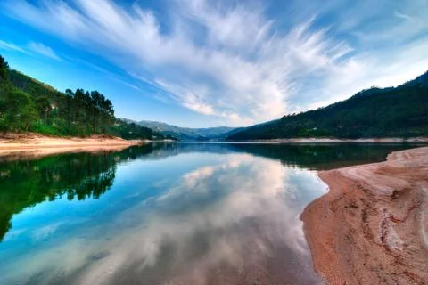 Sky Reflecting in Water Stock Photos