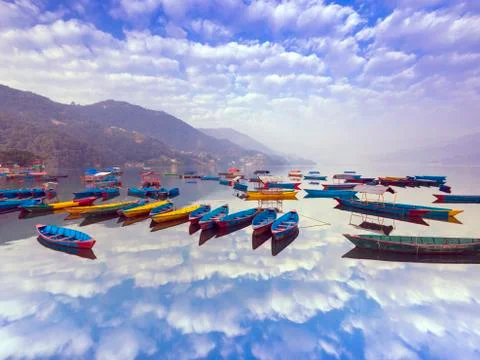 Sky Reflection in lake 写真素材