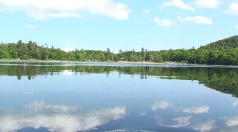 Sky Reflection in Lake Water Stock Footage