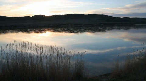 Sky reflection in the river Stock Footage 35235243