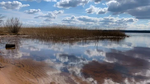 Sky reflection in water Stock Footage 106778094