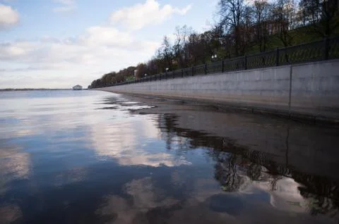 Sky reflection in water Stock Photos