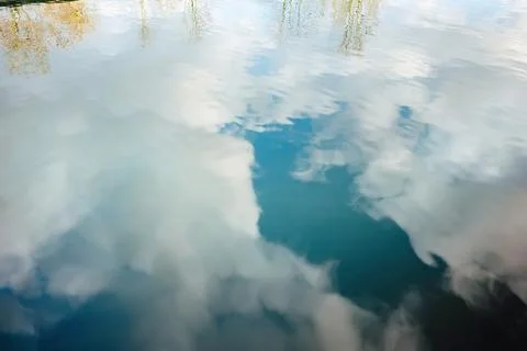 Sky reflection in water Stock Photos