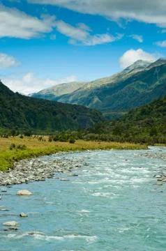 Sky reflections in a river Stock Photos