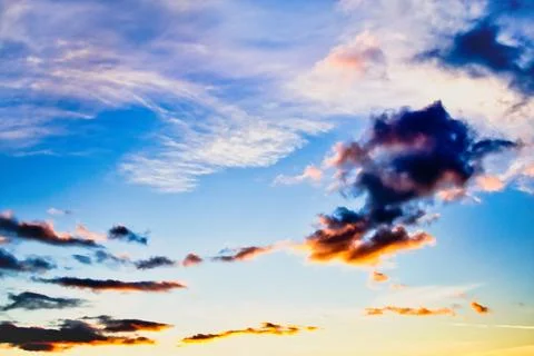 Sky Replacement Just After Sunset Stock Photos