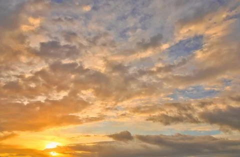 Sky Replacement Sun Waking Up Foto stock