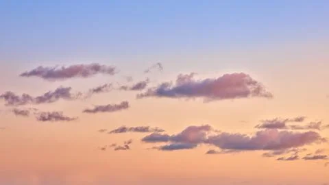 Sky Replacement Warm Sunset Sky Few Clouds Stock Photos