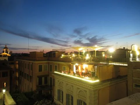 Sky in Rome centre at sunset Stock Photos
