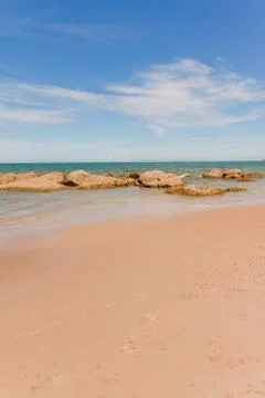 Sky sand of beach Stock Photos