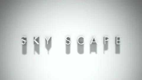 Sky scape 3D title animation with shadows on a white background Stock Footage 296858947