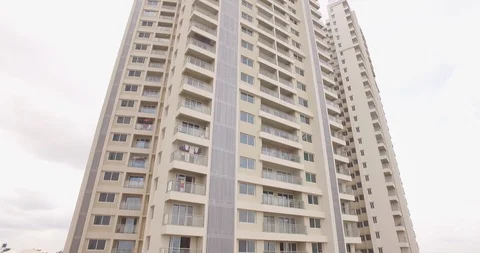 Sky scraper - bird eye view aerial Shot on DJI Drone Stock-Footage 90758024