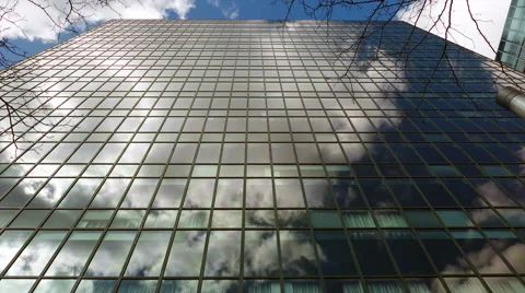 Sky scraper cloud reflections, time lapse Stock Footage 49212473