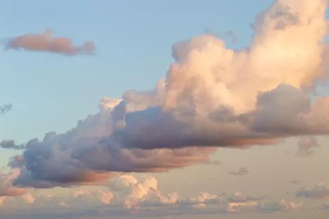 Sky at sea. Dramatic sunset clouds in the Baltic Sea view from the ferry Stock Photos