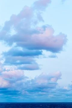 Sky at sea. Dramatic sunset clouds in the Baltic Sea view from the ferry. Ver Stock Photos