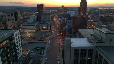 Sky Seems to Burn - Syracuse, NY Stock Footage 336593601