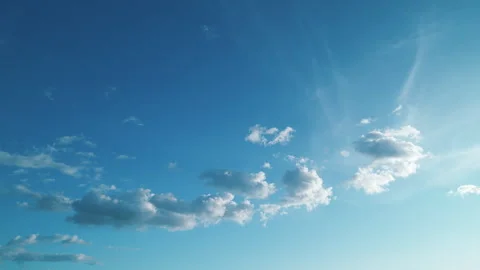 Sky With Several Layers Of Clouds Moving In Different Directions. Sun Rays At Stock Footage 264959274