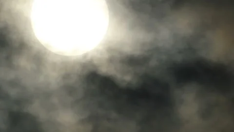 Sky smog hide sun Stock Footage 96337025