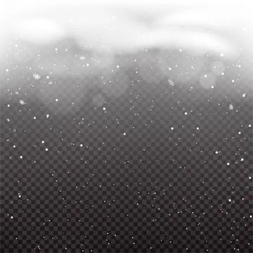 Sky with snowfall template dark background Stock Illustration