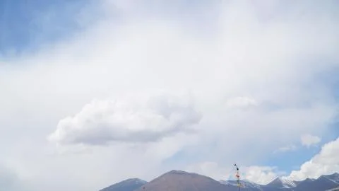 Sky with some flags on the top Stock Photos