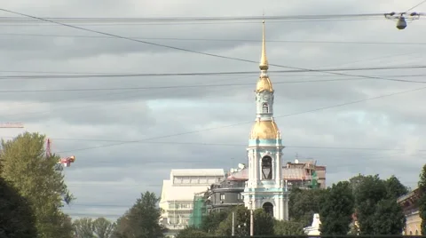 Sky spire Wire Stock Footage 1180794