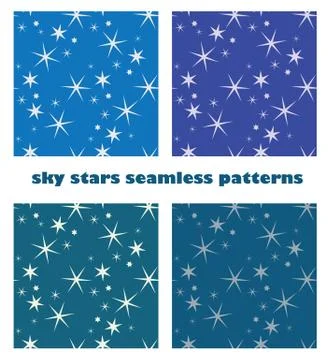 Sky star seamless patterns Stock Illustration