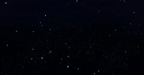 Sky stars, starry night blue starlight shine in dark space universe background Stock Footage
