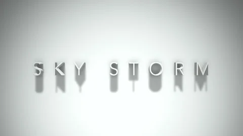 Sky storm 3D title animation with shadows on a white background Stock Footage 297799841