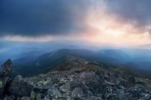 Sky before the storm in the mountains Stock Photos