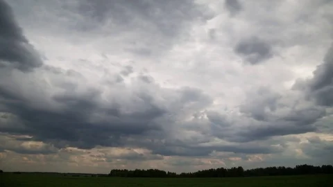 The sky before the storm. Time laps landscape Stock Footage 80779463