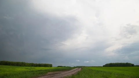 The sky before the storm. Time laps landscape Stock Footage 80779913
