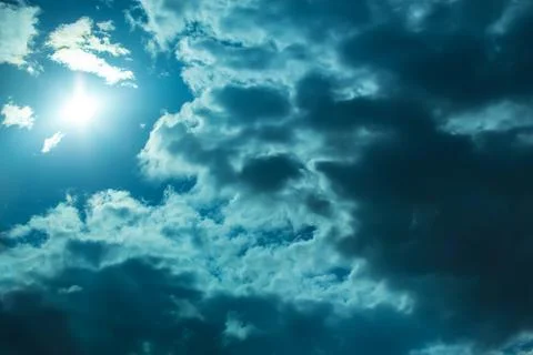 Sky with Sun and Clouds Foto stock