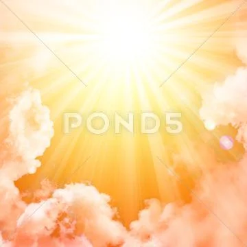 Sky sun cloud Stock Illustration