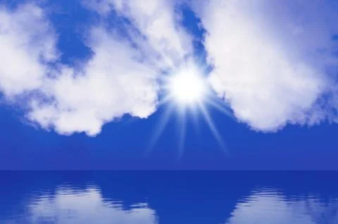 Sky sun sea background Stock Illustration