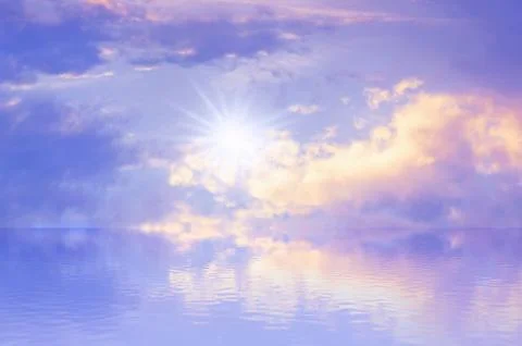 Sky sun sea background Illustrazione stock