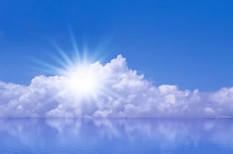 Sky sun sea background Stock Illustration