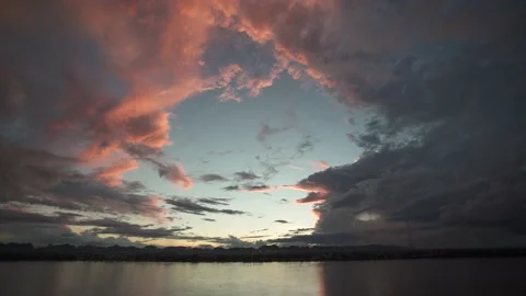 Sky before sunrise with Mekong river Video stock 141184792